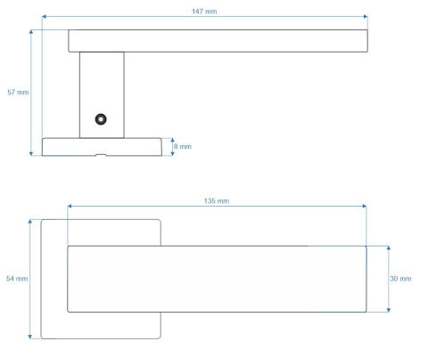 Klamka Qlard stal nierdzewna na rozecie kwadratowej VDS