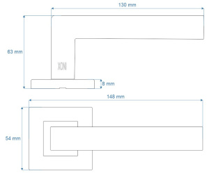 Klamka Quattro stal nierdzewna na rozecie kwadratowej VDS