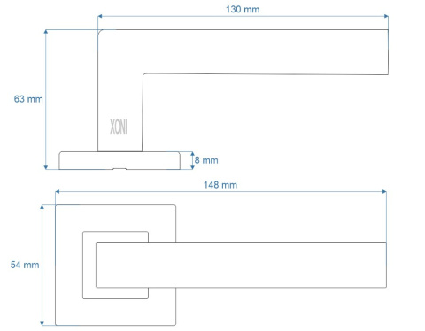 Klamka Quattro stal nierdzewna na rozecie kwadratowej VDS