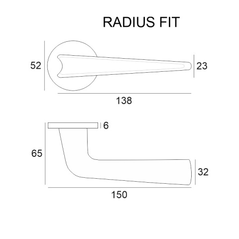 Klamka Radius fit chrom-satyna na rozecie okrągłej VDS