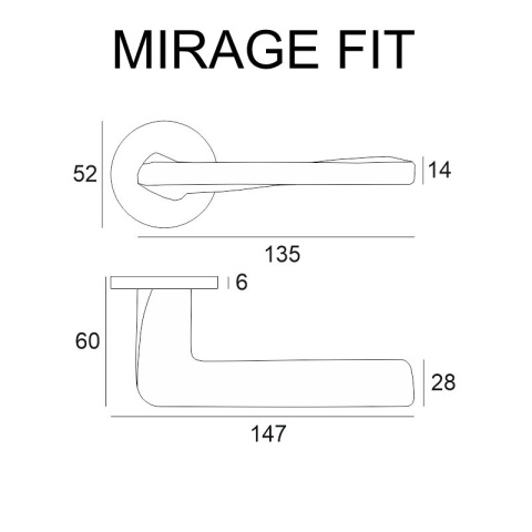Klamka Mirage fit chrom na rozecie okrągłej VDS