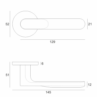 Klamka Rita fit chrom szczotkowany na rozecie okrągłej VDS