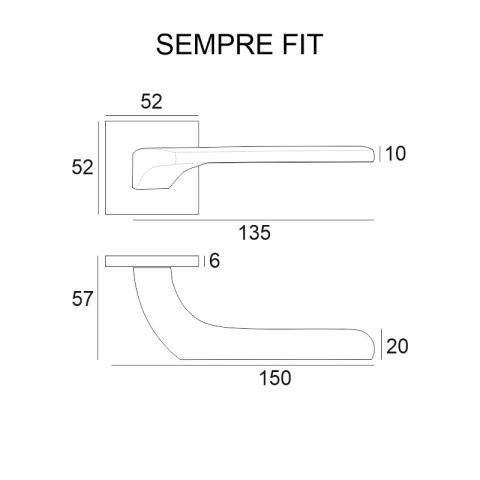 Klamka Sempre fit chrom na rozecie kwadratowej VDS