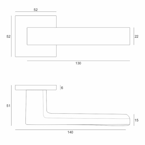Klamka Euforio fit czarna na rozecie kwadratowej VDS