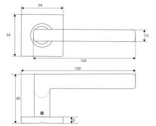 Klamka Candix Q stal nierdzewna na rozecie kwadratowej VDS