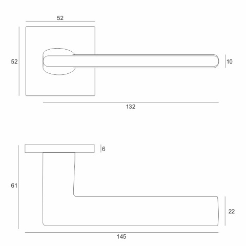 Klamka Cruz fit antracyt na rozecie kwadratowej VDS