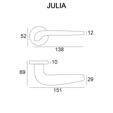 Klamka Julia chrom na rozecie okrągłej VDS