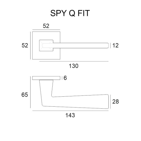 Klamka Spy Q fit chrom na rozecie kwadratowej VDS