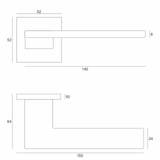 Klamka Cosmo czarna na rozecie kwadratowej VDS