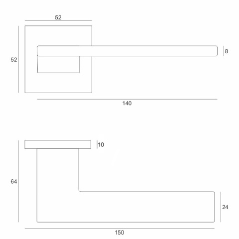 Klamka Cosmo czarna na rozecie kwadratowej VDS