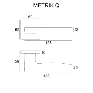 Klamka Metrik Q chrom na rozecie kwadratowej VDS