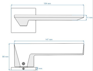 Klamka Vip fit chrom na rozecie kwadratowej VDS