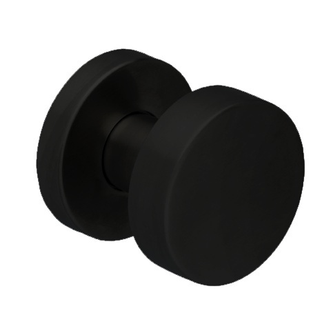 Gałka płaska stała czarna na rozecie okrągłej VDS