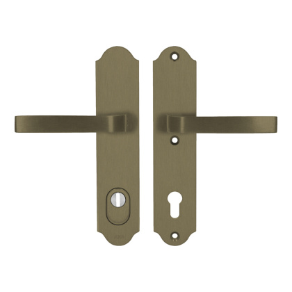 Klamko Klamka AXA Verona Flex ++ F4 stare złoto rozstaw 92 mm