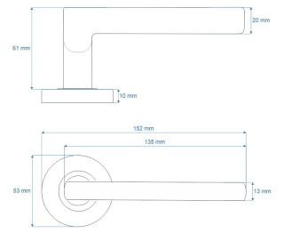 Klamka Candix stal nierdzewna na rozecie okrągłej VDS