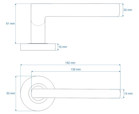 Klamka Candix stal nierdzewna na rozecie okrągłej VDS