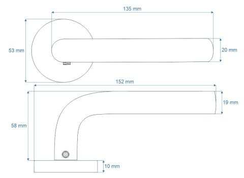 Klamka Caprix stal nierdzewna na rozecie okrągłej VDS