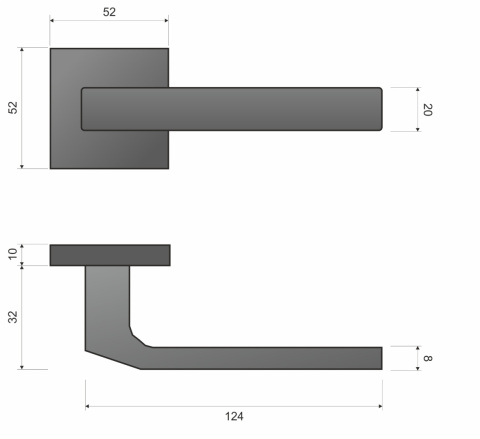 Klamka Carlo KCL 300 satyna na rozecie kwadratowej Infinity Line
