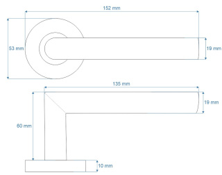 Klamka Novanta czarna na rozecie okrągłej VDS