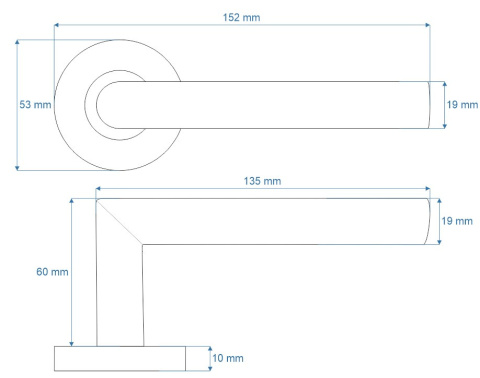 Klamka Novanta czarna na rozecie okrągłej VDS