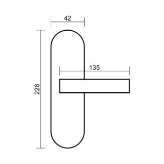 Klamka Olarix stal nierdzewna długi szyld na klucz rozstaw 72 mm VDS