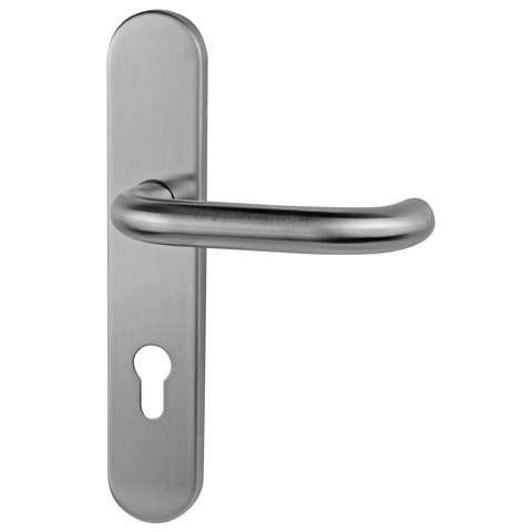 Klamka Olarix stal nierdzewna długi szyld na wkładkę rozstaw 72 mm VDS