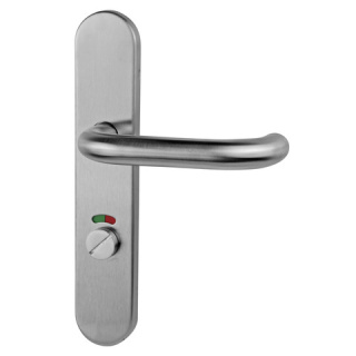 Klamka Olarix stal nierdzewna długi szyld na wc rozstaw 72 mm VDS