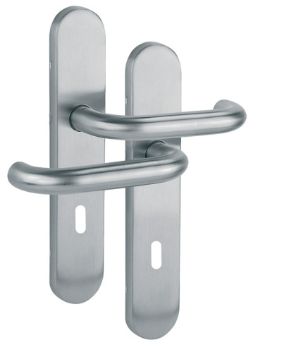 Klamka Olarix stal nierdzewna długi szyld na klucz rozstaw 72 mm VDS