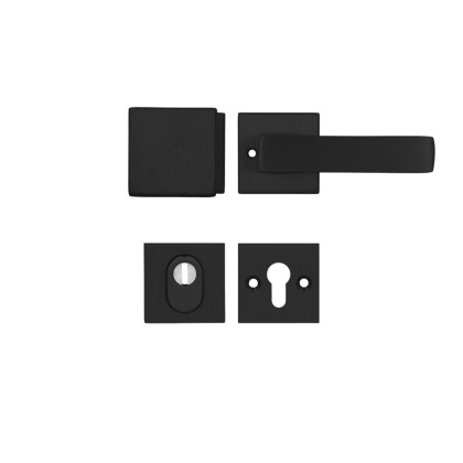 Klamko Gałka AXA Mars Flex Click + rozeta na wkładkę F8 czarna