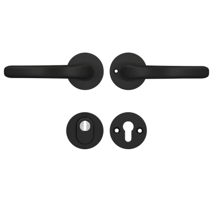 Klamko Klamka AXA Diana Flex Click + rozeta na wkładkę F8 czarna