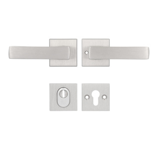 Klamko Klamka AXA Mars Flex Click + rozeta na wkładkę F6 inox