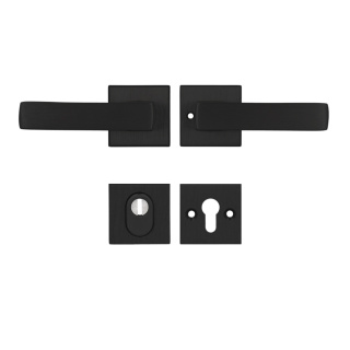 Klamko Klamka AXA Mars Flex Click + rozeta na wkładkę F8 czarna