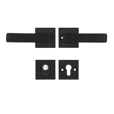 Klamko Klamka AXA Mars Flex Click + rozeta na wkładkę F8 czarna