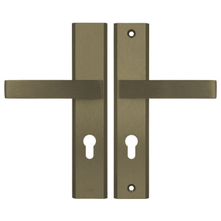 Klamko Klamka AXA Haga ++ F4 stare złoto rozstaw 72 mm