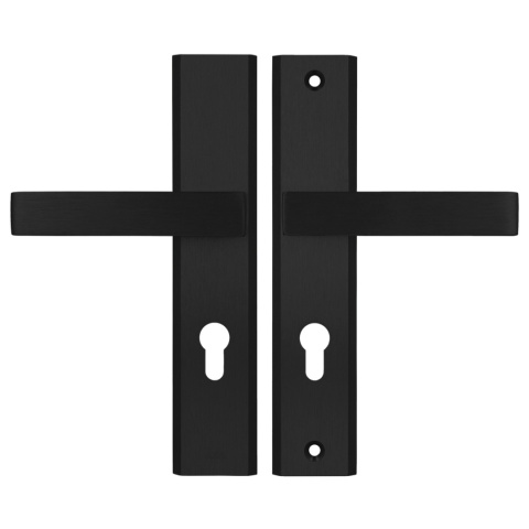 Klamko Klamka AXA Haga ++ F8 czarna rozstaw 72 mm