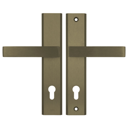 Klamko Klamka AXA Haga ++ F4 stare złoto rozstaw 90 mm