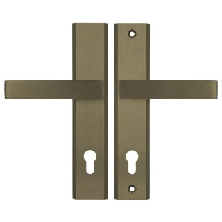 Klamko Klamka AXA Haga ++ F4 stare złoto rozstaw 92 mm