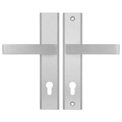 Klamko Klamka AXA Haga ++ F6 inox rozstaw 90 mm