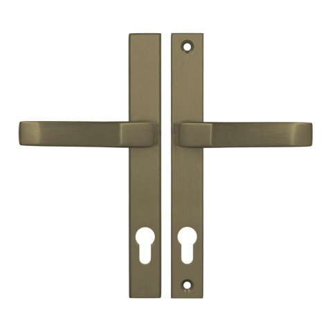 Klamko Klamka AXA Slim ++ F4 stare złoto rozstaw 92 mm