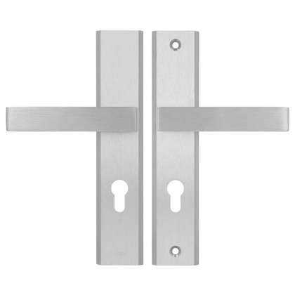 Klamko Klamka AXA Haga ++ F6 inox rozstaw 72 mm