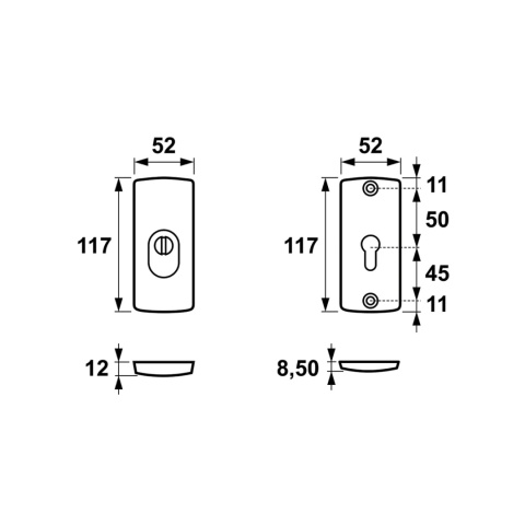 Rozeta górna AXA Diva Flex F6 inox