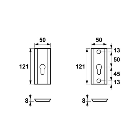 Rozeta górna AXA Niagara F6 inox