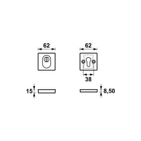 Rozeta górna AXA Mars Flex F6 inox