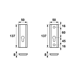 Rozeta górna AXA Niagara Długa F4 stare złoto
