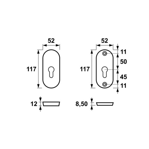 Rozeta górna AXA Quebec F4 stare złoto