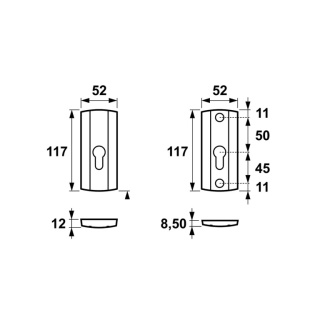 Rozeta górna AXA Prestige F6 inox