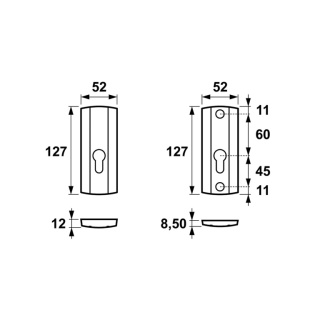 Rozeta górna AXA Prestige Długa F4 stare złoto