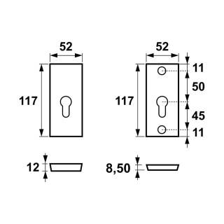 Rozeta górna AXA Royal F4 stare złoto