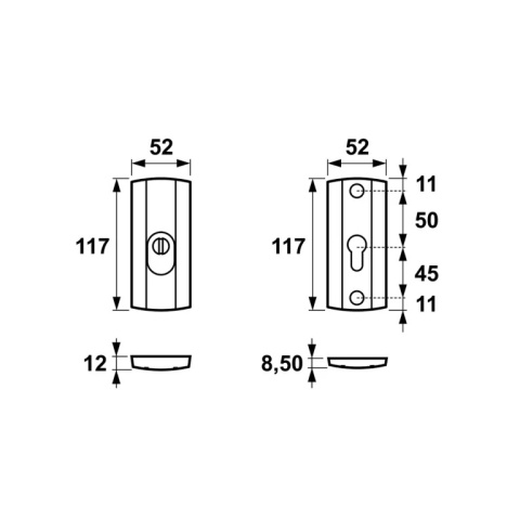 Rozeta górna AXA Prestige Flex F1 srebrna
