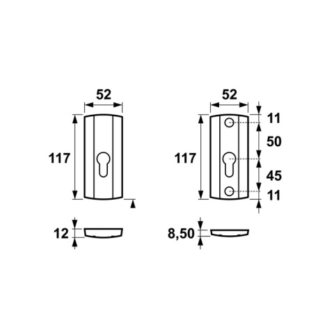 Rozeta górna AXA Prestige F4 stare złoto